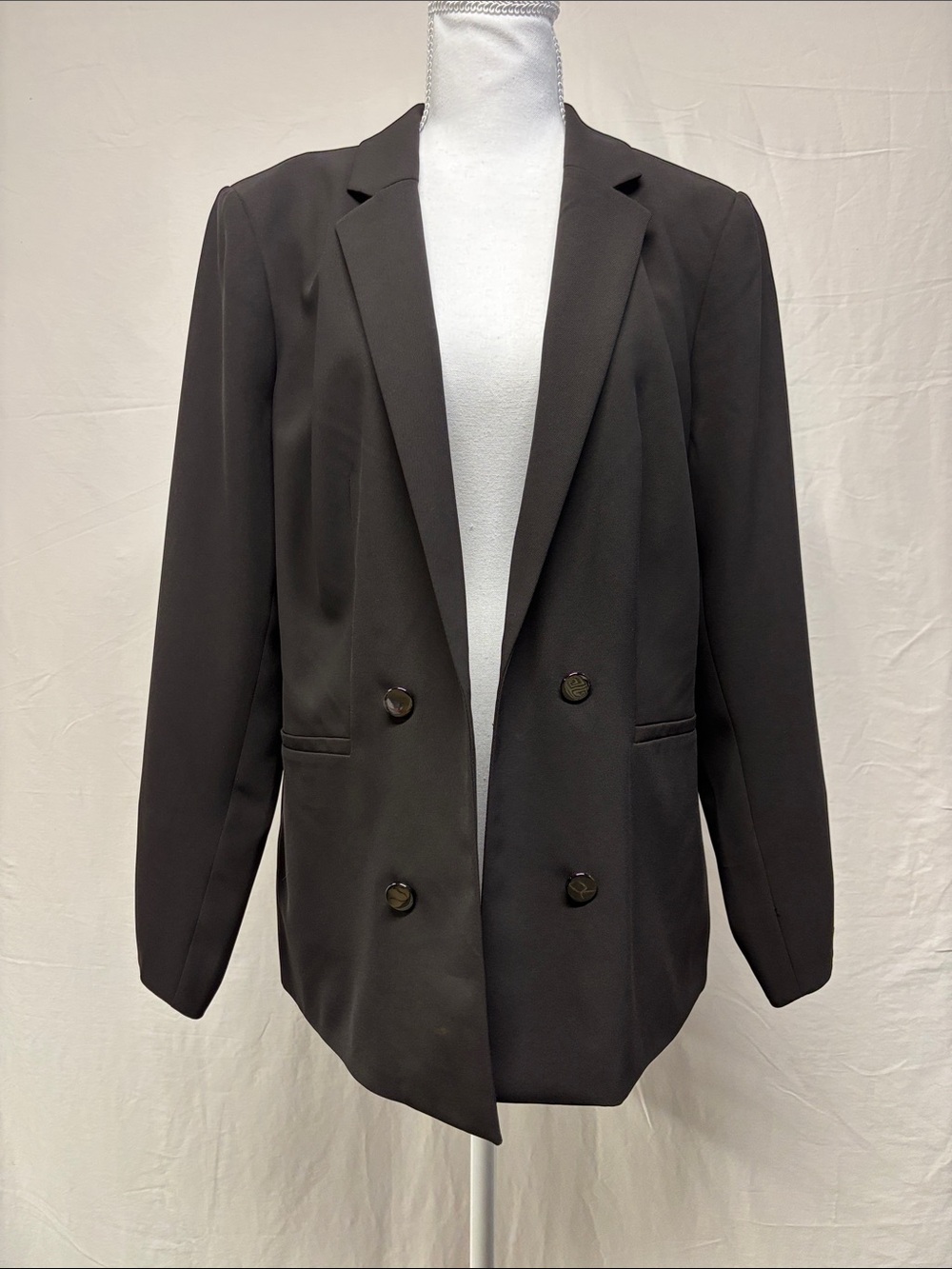 Reitmans Black Faux Double-Breasted Blazer